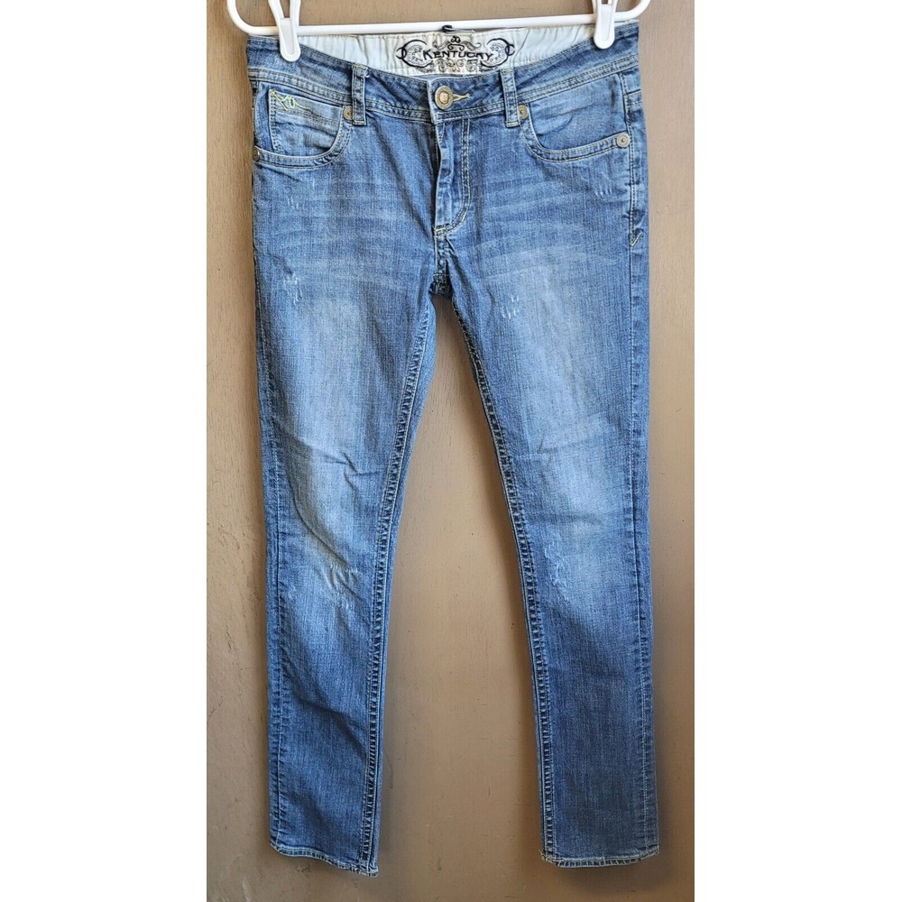 RARE Kentucky Denim Co. Jeans 28 Distressed Low Rise Straight Leg Cowgirl